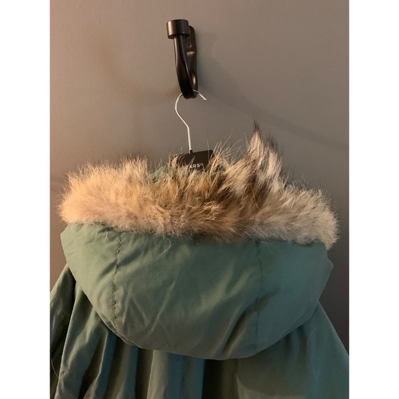 vintage men snow goose down filled parka coat size m in khaki green - Picture 14 of 16